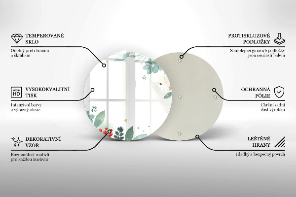 Glas Herdabdeckplatte Aquarellblätter