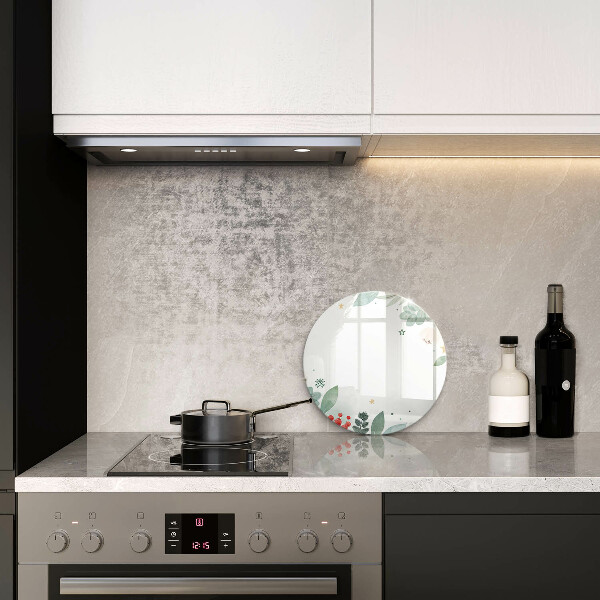 Glas Herdabdeckplatte Aquarellblätter