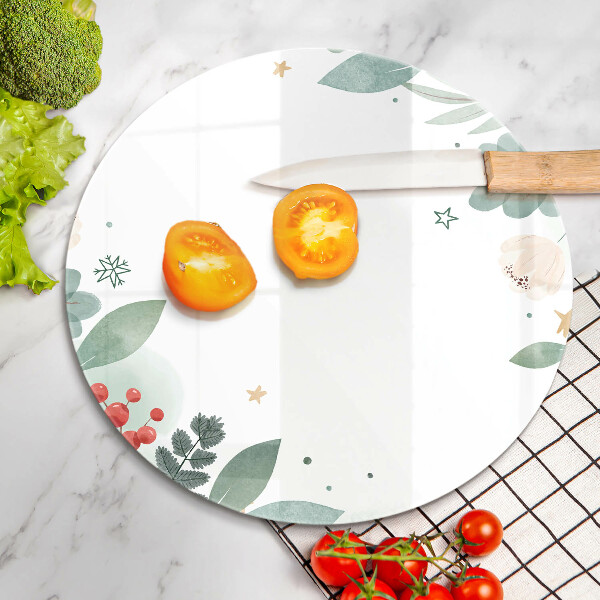 Glas Herdabdeckplatte Aquarellblätter