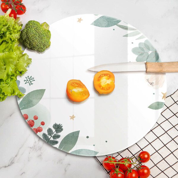 Glas Herdabdeckplatte Aquarellblätter