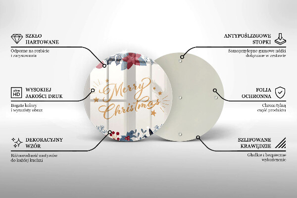 Glas Herdabdeckplatte Merry Christmas