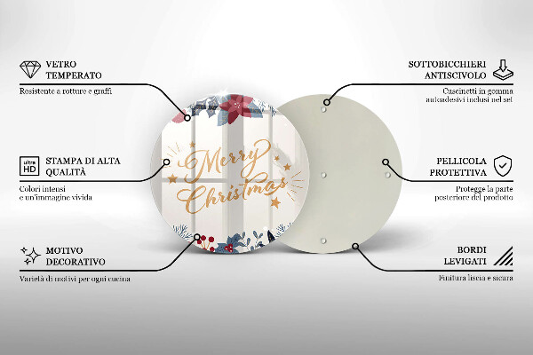 Glas Herdabdeckplatte Merry Christmas
