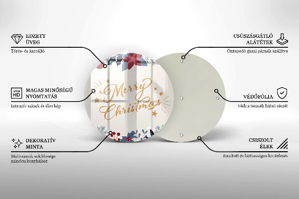 Glas Herdabdeckplatte Merry Christmas