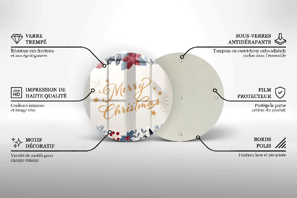 Glas Herdabdeckplatte Merry Christmas