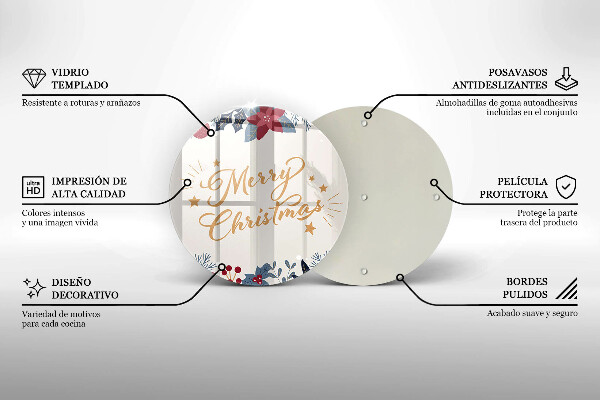 Glas Herdabdeckplatte Merry Christmas