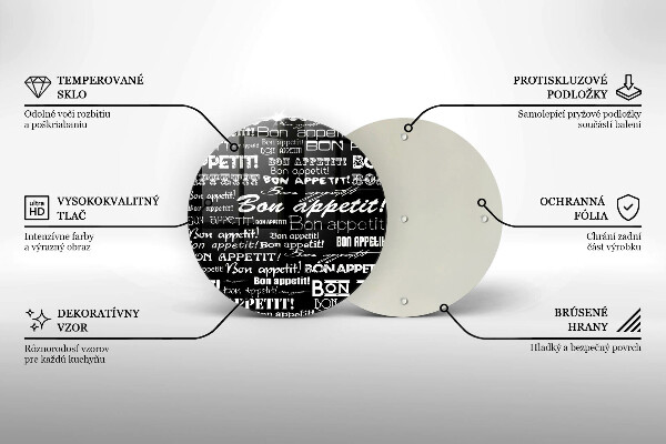 Glas Herdabdeckplatte Küchenuntertitel Bon appetit