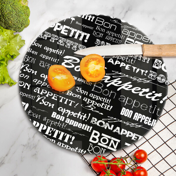 Glas Herdabdeckplatte Küchenuntertitel Bon appetit