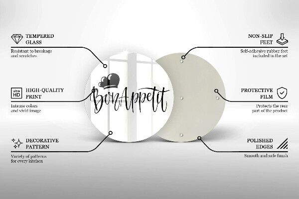 Glas Herdabdeckplatte Inschrift Bon Appetit