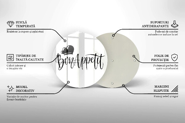 Glas Herdabdeckplatte Inschrift Bon Appetit
