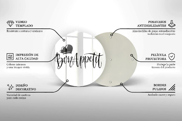 Glas Herdabdeckplatte Inschrift Bon Appetit