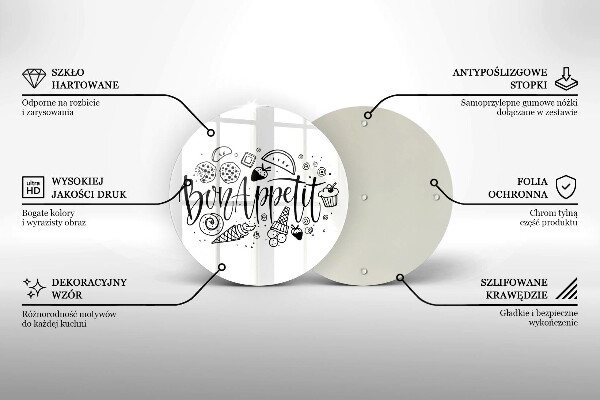 Glas Herdabdeckplatte Inschrift Bon Appetit