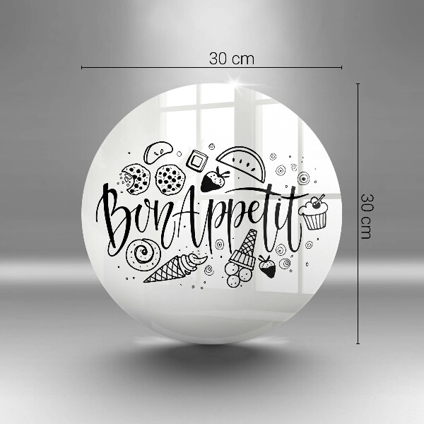 Glas Herdabdeckplatte Inschrift Bon Appetit