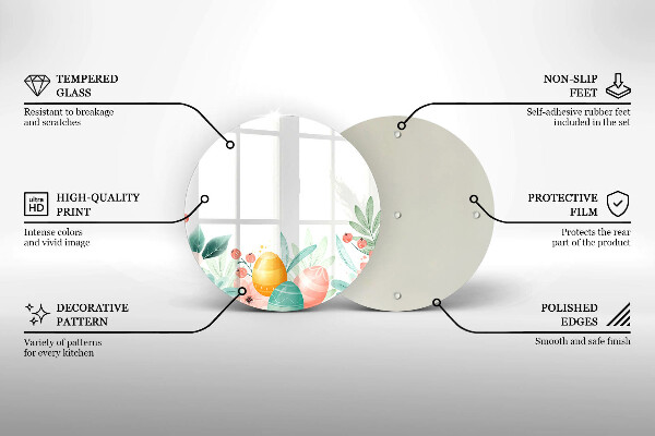 Glas Herdabdeckplatte Ostereier
