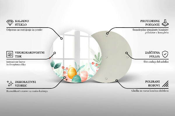 Glas Herdabdeckplatte Ostereier