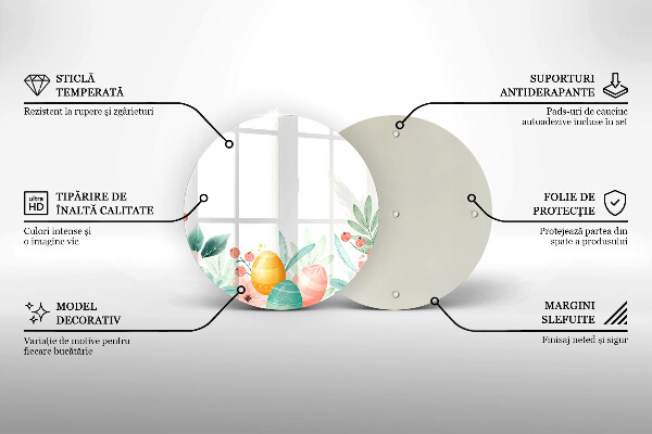 Glas Herdabdeckplatte Ostereier