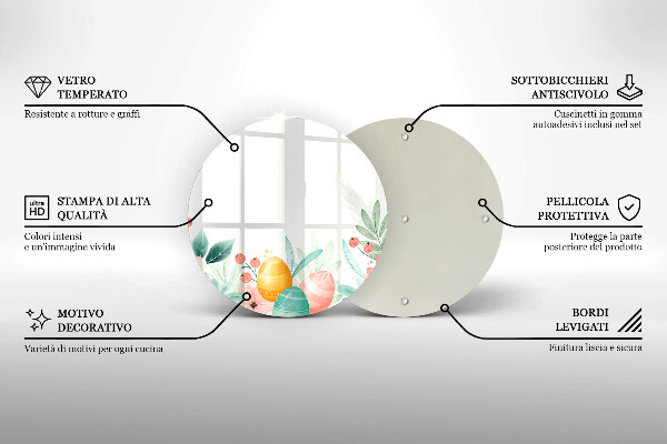 Glas Herdabdeckplatte Ostereier