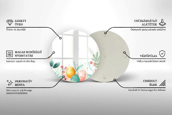 Glas Herdabdeckplatte Ostereier