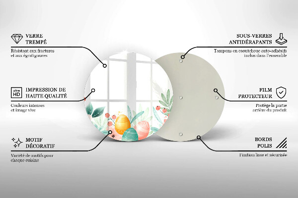 Glas Herdabdeckplatte Ostereier