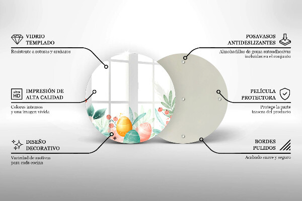 Glas Herdabdeckplatte Ostereier