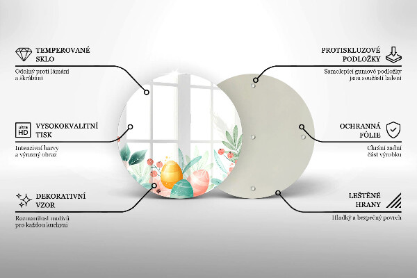 Glas Herdabdeckplatte Ostereier