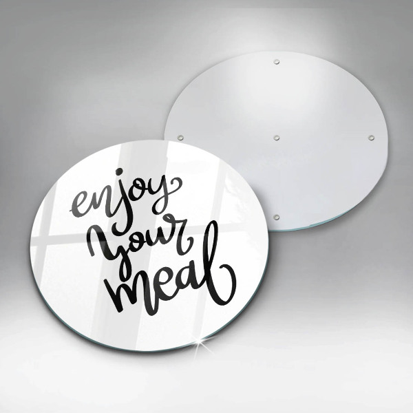 Glas Herdabdeckplatte Enjoy your meal