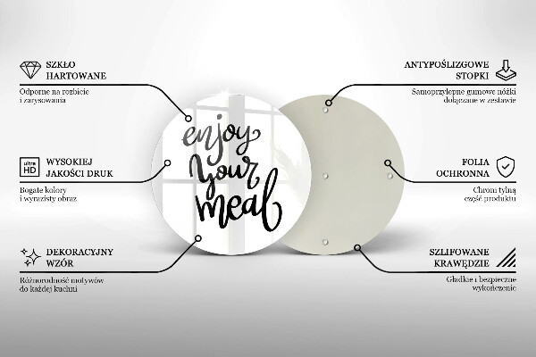 Glas Herdabdeckplatte Enjoy your meal