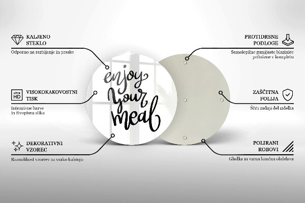 Glas Herdabdeckplatte Enjoy your meal