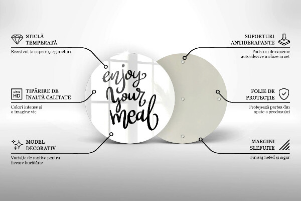 Glas Herdabdeckplatte Enjoy your meal