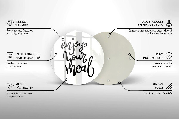 Glas Herdabdeckplatte Enjoy your meal