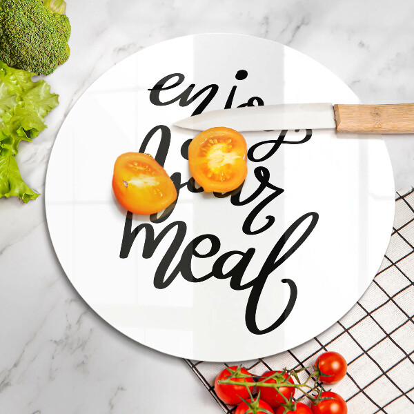 Glas Herdabdeckplatte Enjoy your meal