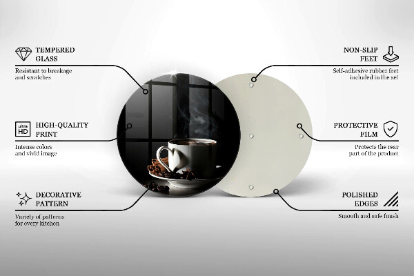 Glas Herdabdeckplatte Eine Tasse heißen Kaffee