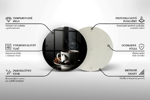 Glas Herdabdeckplatte Eine Tasse heißen Kaffee