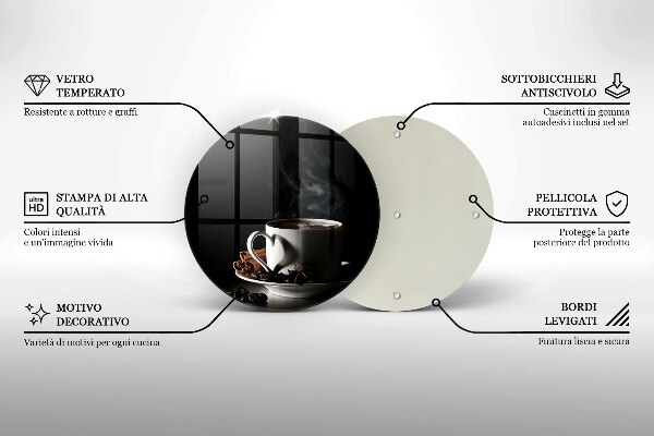 Glas Herdabdeckplatte Eine Tasse heißen Kaffee