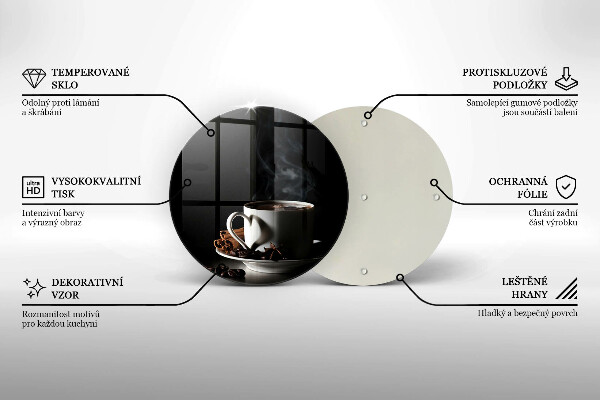 Glas Herdabdeckplatte Eine Tasse heißen Kaffee