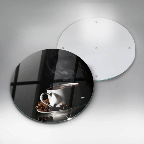 Glas Herdabdeckplatte Eine Tasse heißen Kaffee