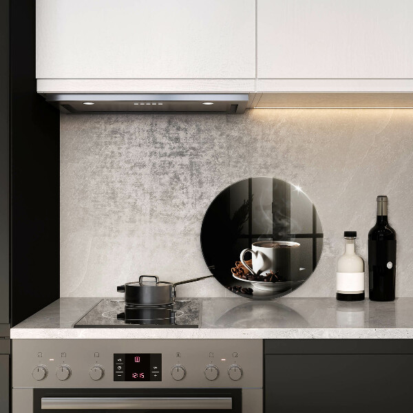 Glas Herdabdeckplatte Eine Tasse heißen Kaffee