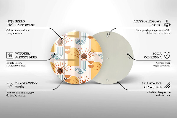 Glas Herdabdeckplatte Boho-Augenmuster