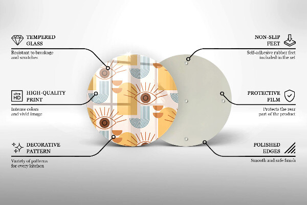 Glas Herdabdeckplatte Boho-Augenmuster