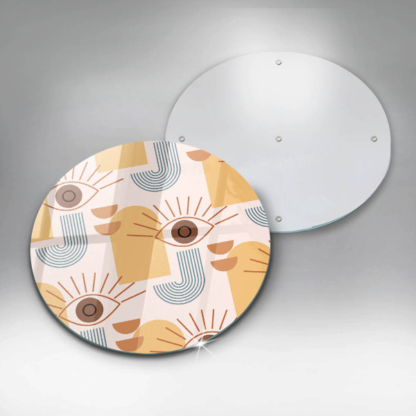 Glas Herdabdeckplatte Boho-Augenmuster