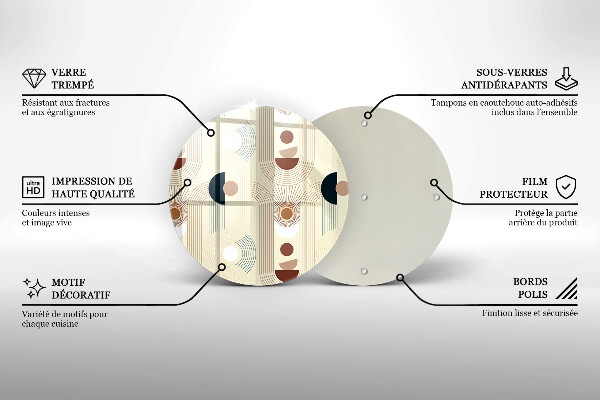 Glas Herdabdeckplatte Boho-Geometrieformen