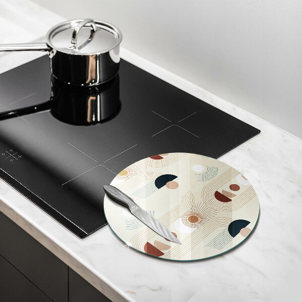 Glas Herdabdeckplatte Boho-Geometrieformen