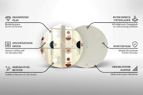 Glas Herdabdeckplatte Boho-Geometrieformen