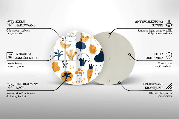 Glas Herdabdeckplatte Lebensmittelillustration