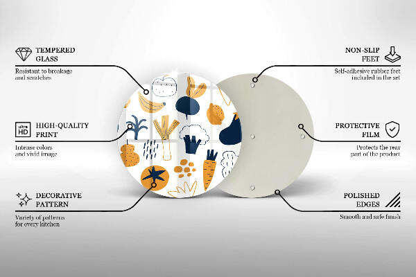 Glas Herdabdeckplatte Lebensmittelillustration