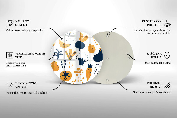 Glas Herdabdeckplatte Lebensmittelillustration