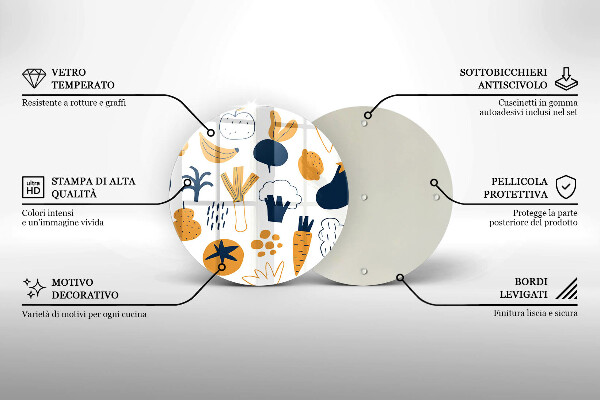 Glas Herdabdeckplatte Lebensmittelillustration