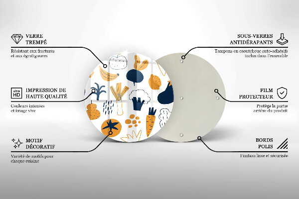 Glas Herdabdeckplatte Lebensmittelillustration