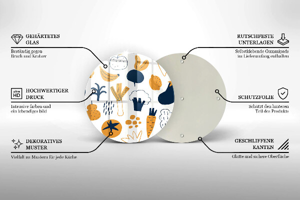 Glas Herdabdeckplatte Lebensmittelillustration