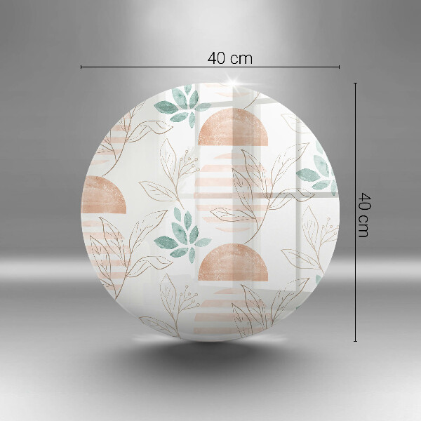 Glas Herdabdeckplatte Boho-Blättermuster