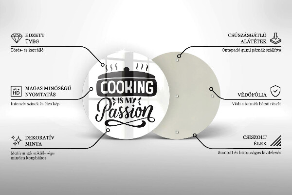 Glas Herdabdeckplatte Kochen ist meine Leidenschaft